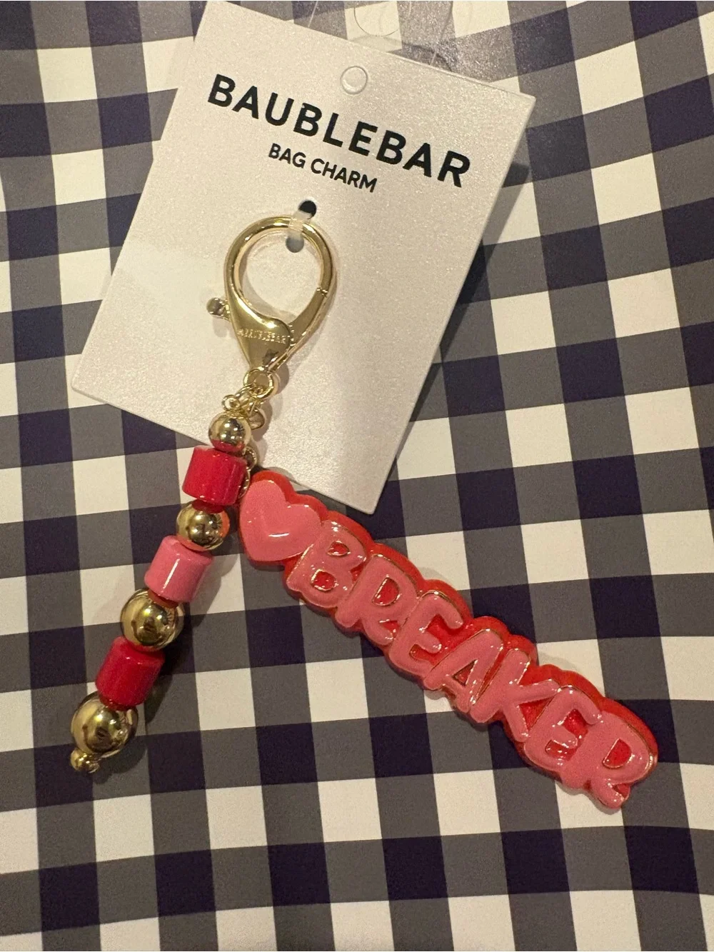 BaubleBar 'Heart BREAKER' Beaded Bag Charm Keychain